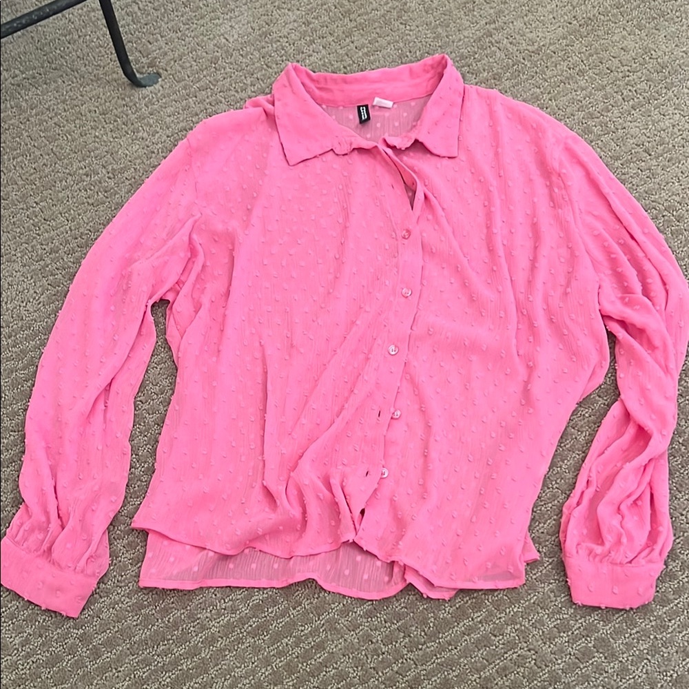 H&M Pink Button-Up Blouse